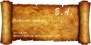 Bokros Antal névjegykártya