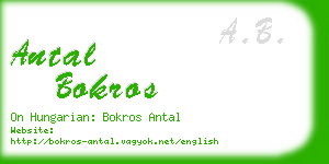 antal bokros business card